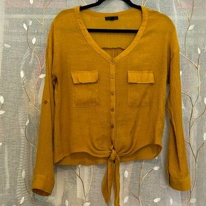 Golden long sleeved blouse